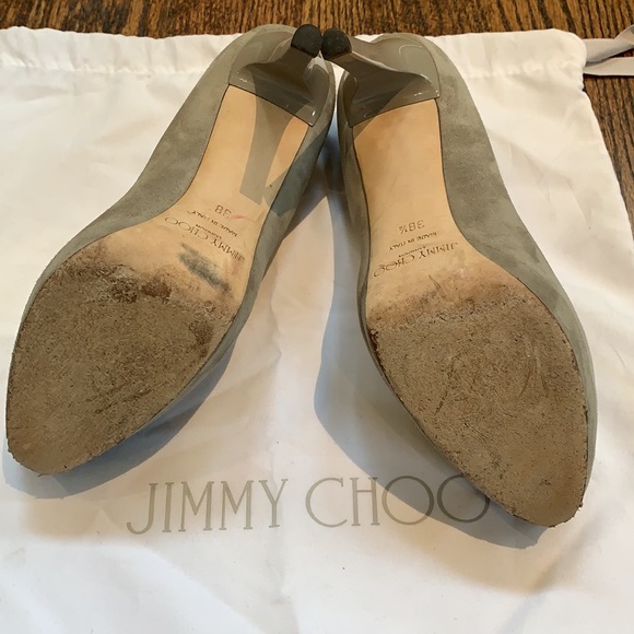 Jimmy Choo sz 38.5 grey suede platform pumps - Picture 6 of 6